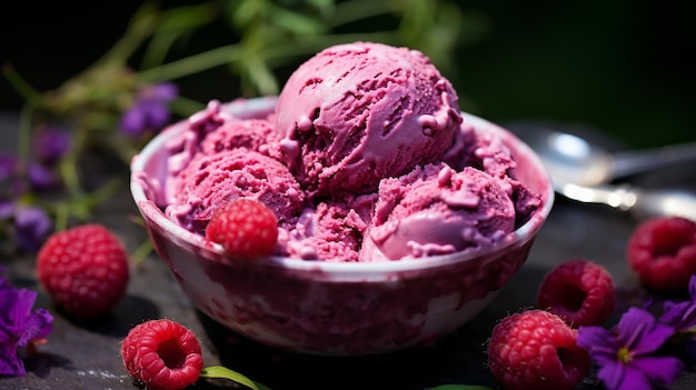 raspberry ripple ice cream at a vibrant summer festival