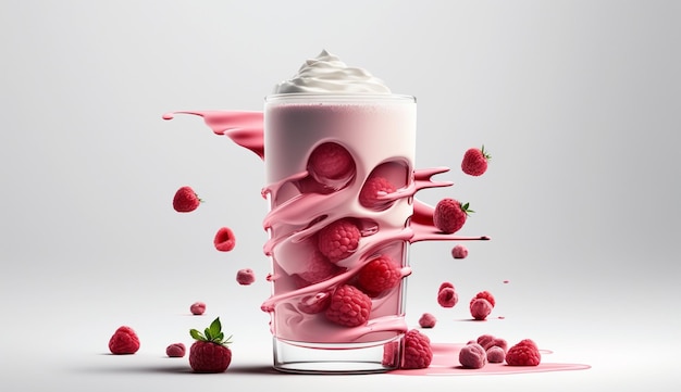 Raspberry Smoothie product shot with Generative AI