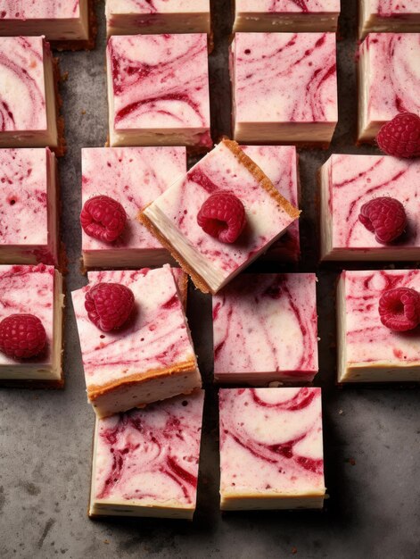 Raspberry swirled cheesecake