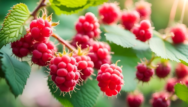 Raspberry verzamelen in de zachte fruittuin Delicious rijpe roze bessen op de struik