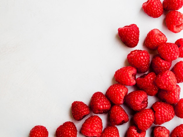 Photo raspberry on white background