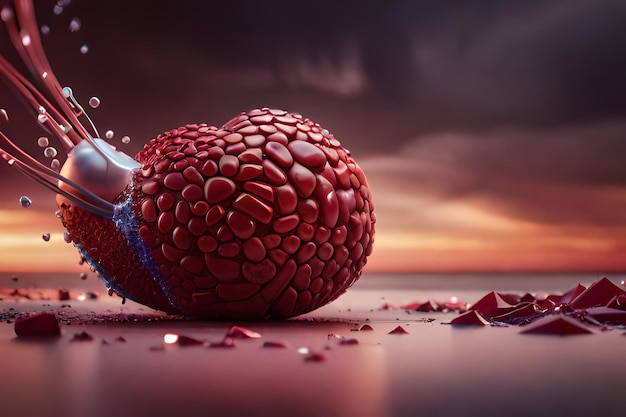 A raspberry with a broken glass and the word raspberry on it