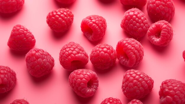 Raspberryberry berry ligt op een roze achtergrond