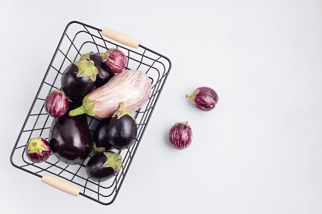 Rassen van organisch auberginegewas geïsoleerd