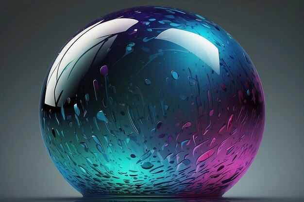 Raster Version of Glass Glossy Sphere Abstract Background