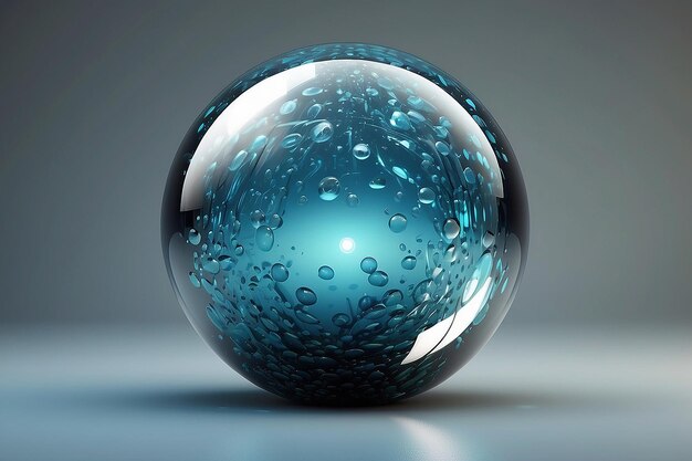 Rasterversie van Glass Glossy Sphere Abstract achtergrond