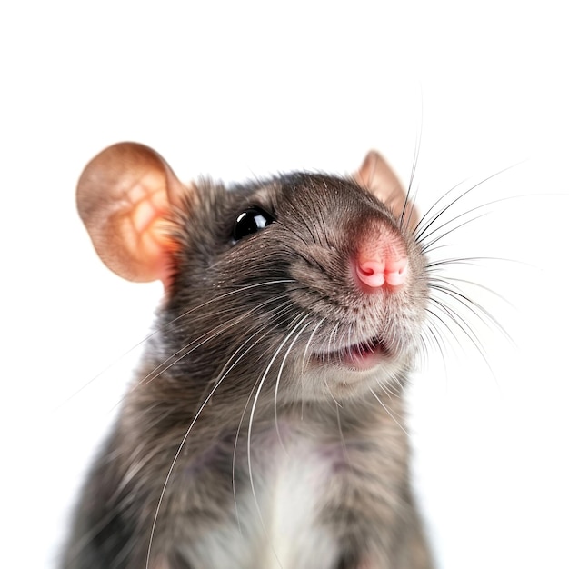 Photo rat face isolated on white background