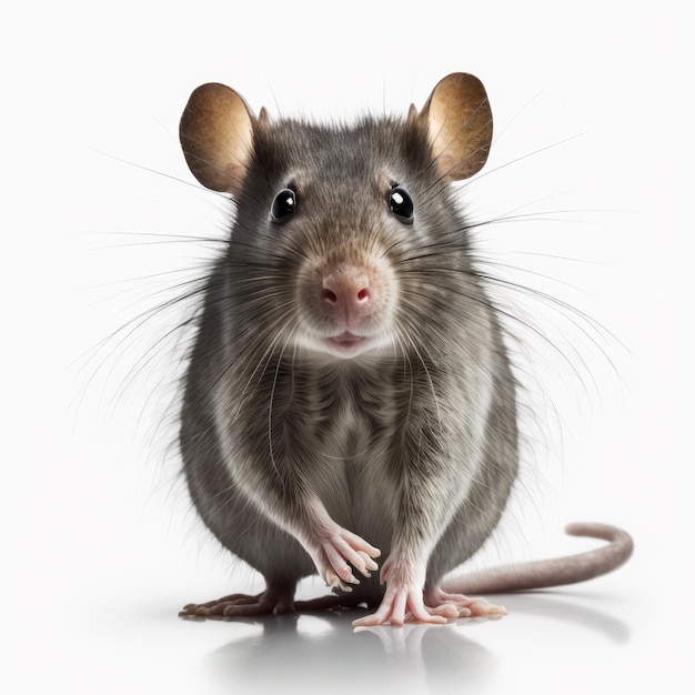 Rat is standing in front of white background Generative AI