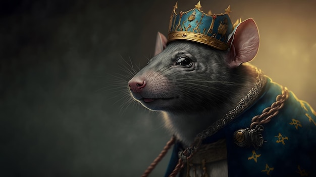 Rat king medieval portrait neural network generated art