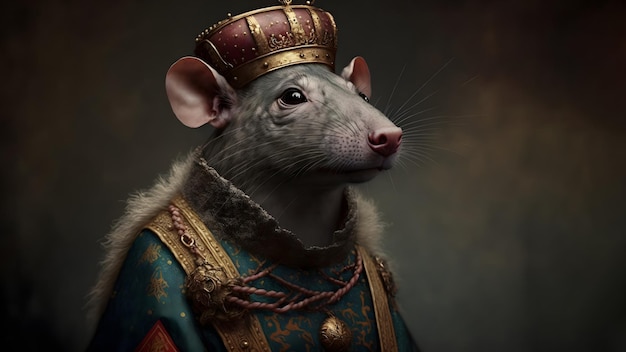 Rat king medieval portrait neural network generated art