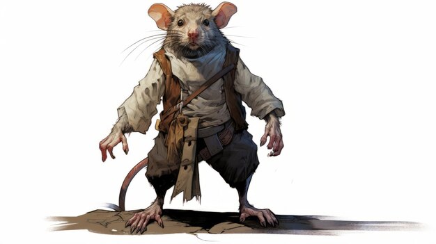 Photo rat knight artwork by mike mignola detailed illustration of a rat in troubadour style