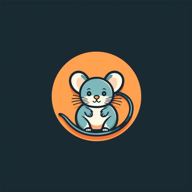 rat logo egale kleur vector