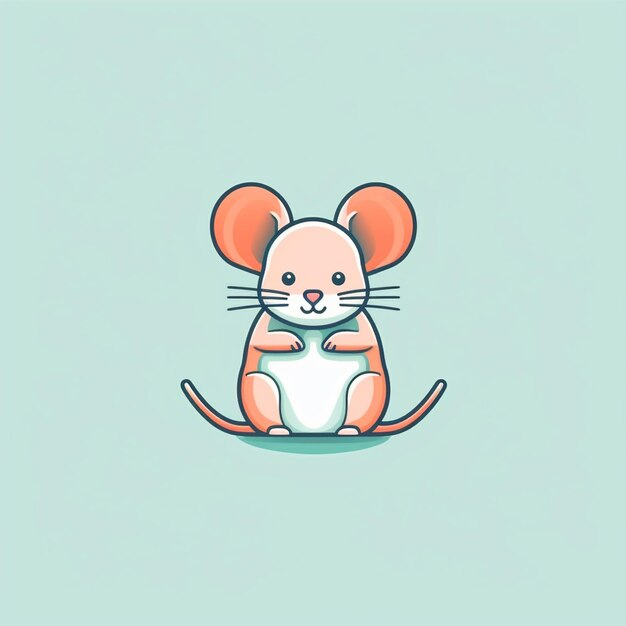 rat logo egale kleur vector