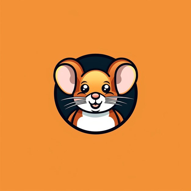 rat logo egale kleur vector