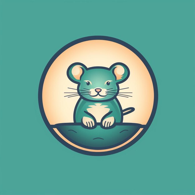 rat logo egale kleur vector