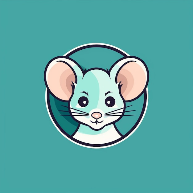 rat logo egale kleur vector