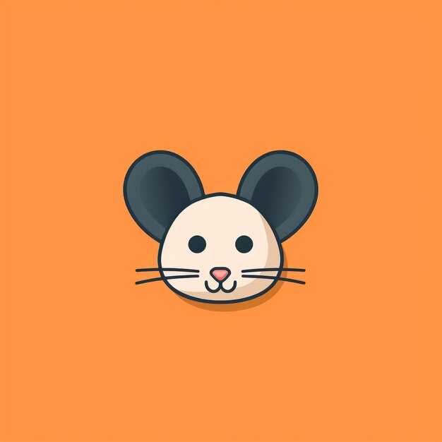 Photo rat logo flat color vector