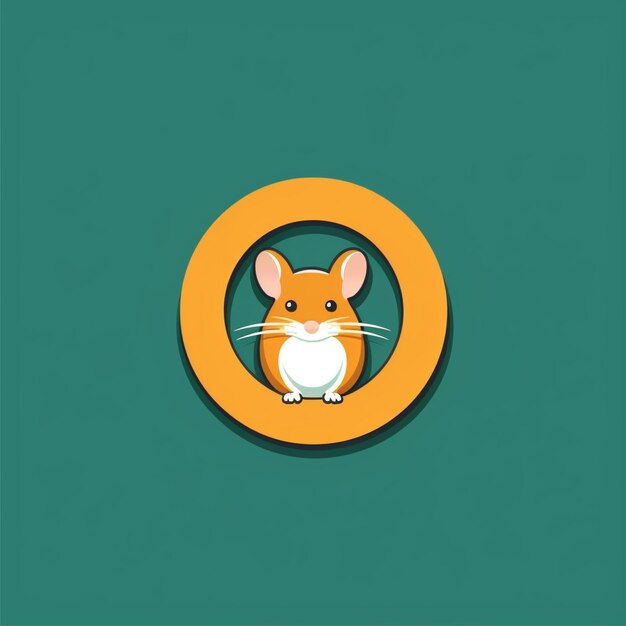 Photo rat logo flat color vector