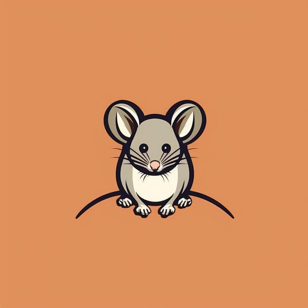 rat logo flat color vector