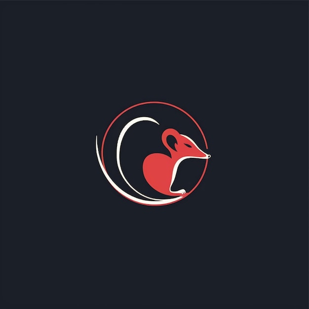 rat logo flat color vector