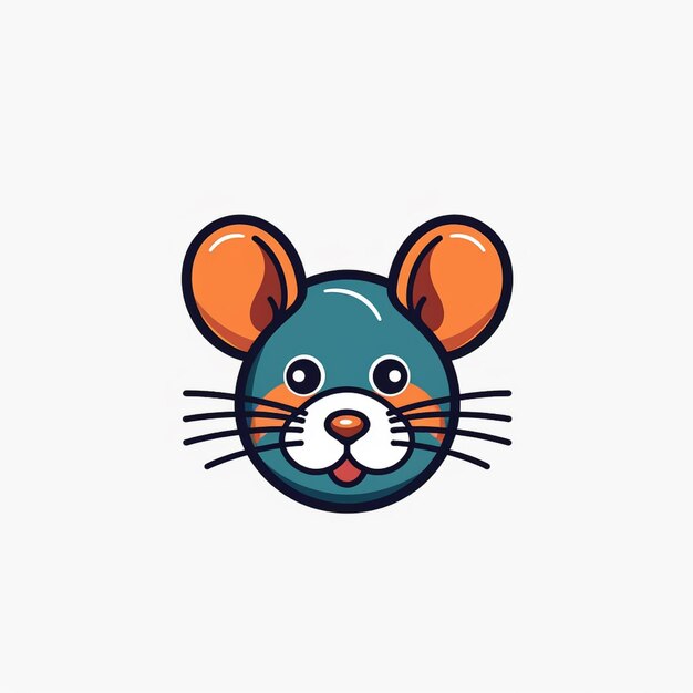 Photo rat logo flat color vector