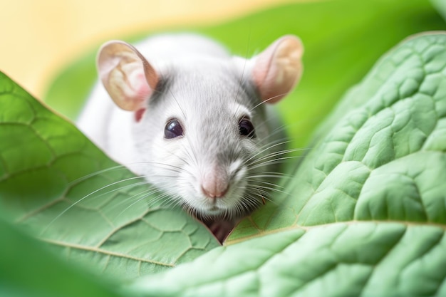 Rat op een blad groen