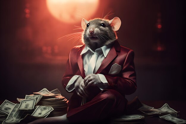 Photo a rat represents a human corruptor