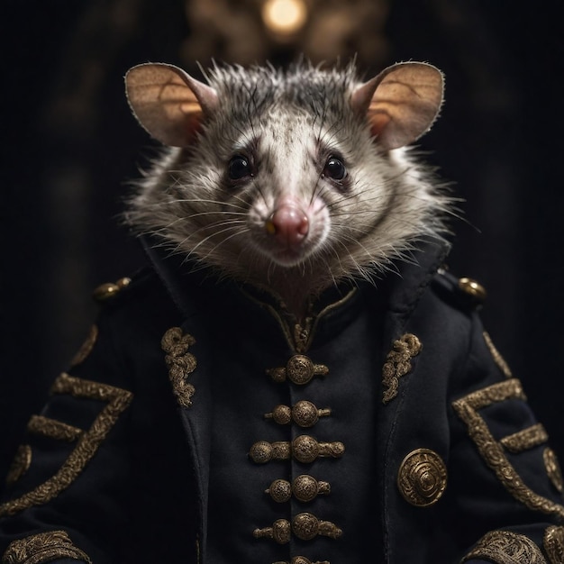 a rat wearing a jacket that says Ratna on it