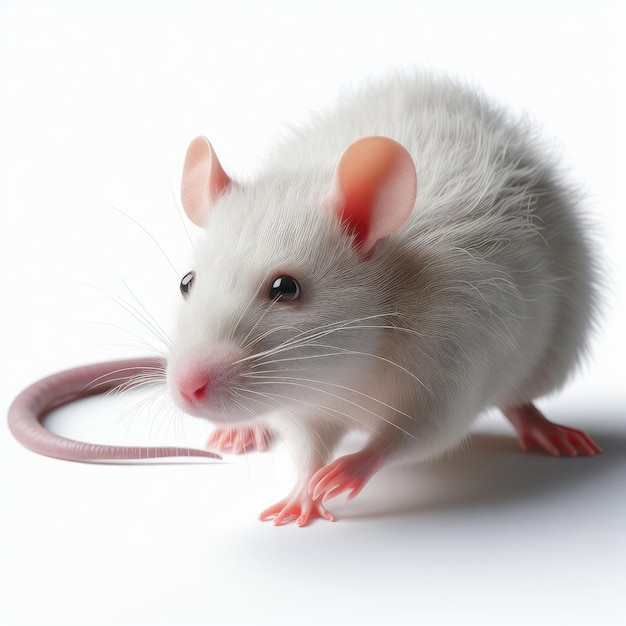 rat on a white background