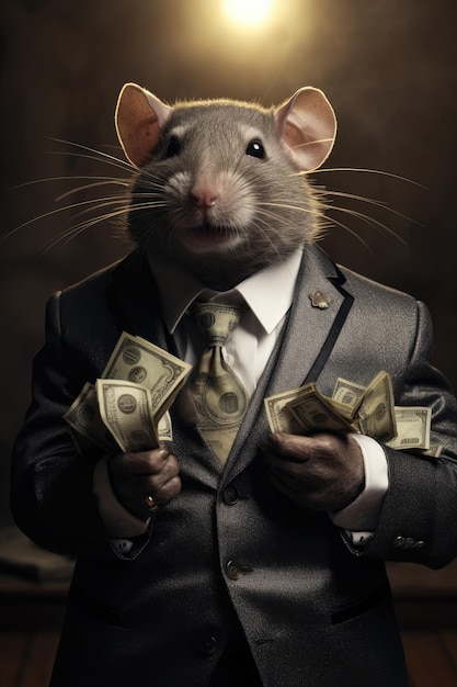 rat with money in his hand