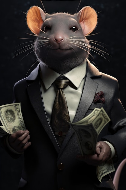 rat with money in his hand