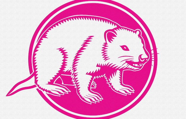 a rat with a pink background that has a pink background