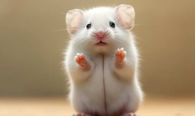 Photo a rat with a pink nose and a line of paws