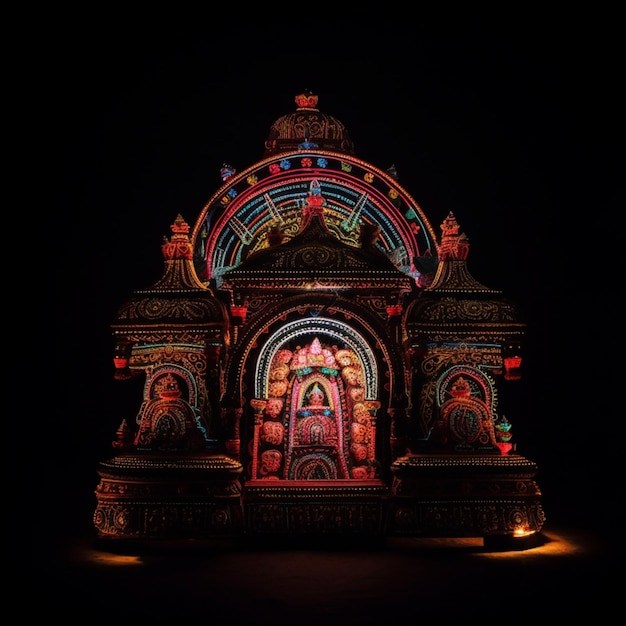 Rath yatra on a black background