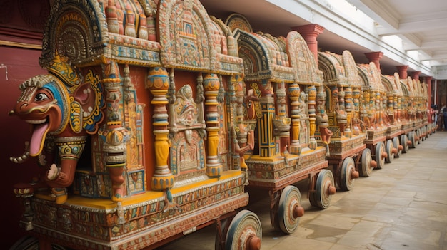 Рата Ятра - индуистский религиозный фестиваль Священные колесницы богов, созданные ИИ