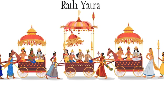 Foto ratha yatravector illustratie van ratha yatra heer jagannath illustratie