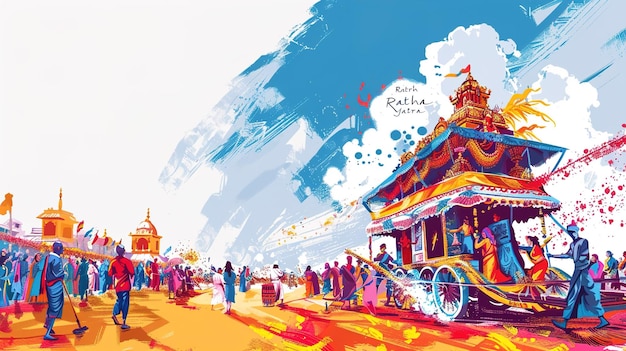 Ratha Yatravector illustratie van Ratha Yatra Heer Jagannath illustratie