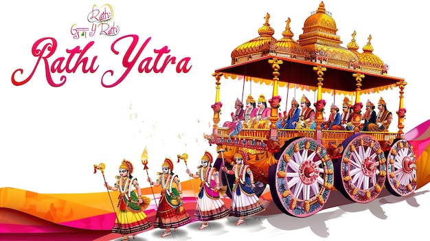 Foto ratha yatravector illustrazione di ratha yatra signore jagannath illustrazione