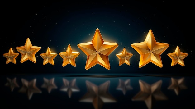 Rating with golden stars dark background Generative AI