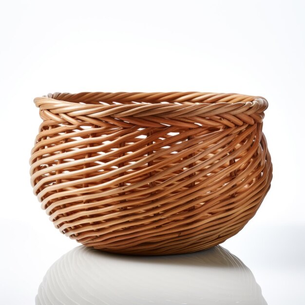 Rattan Basket isolated on white background