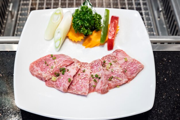 Foto rauw premium wagyu-rundvlees