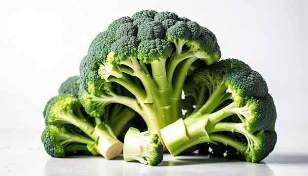 rauwe broccoli op witte achtergrond