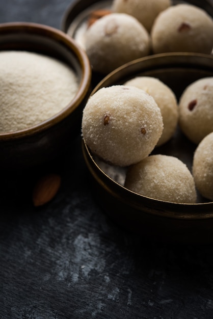 Rava Laddu or Semolina Laddoo Or Rawa Ladu, a popular sweet dish from Maharashtra, India