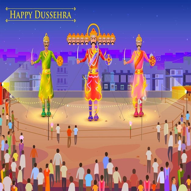 Ravana burning in Dussehra