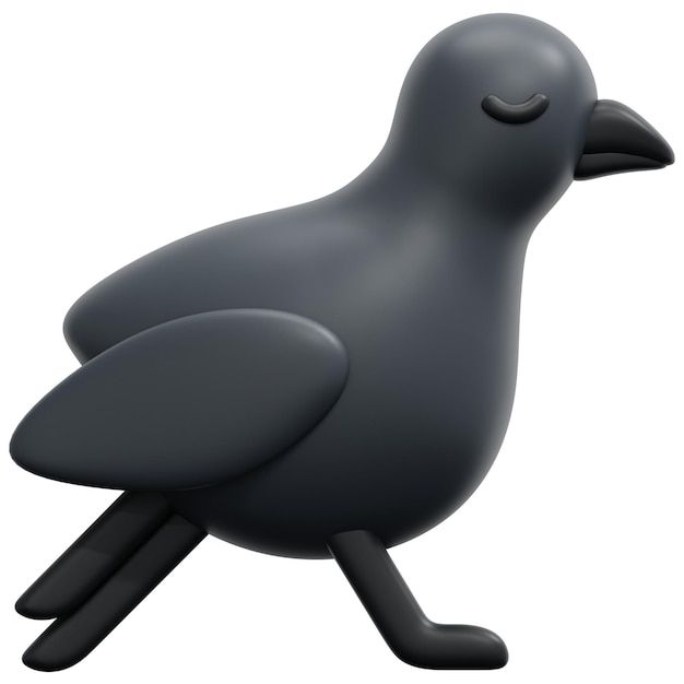 raven 3d render icon illustration