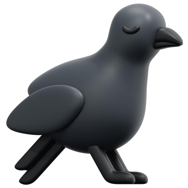 raven 3d render icon illustration