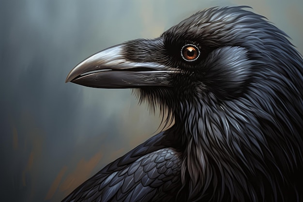 Raven closeup cute Generate Ai