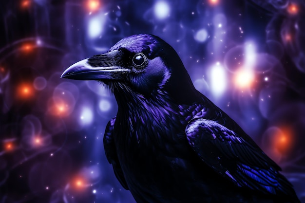 Raven dark ghotic fairy glowing fantasy world