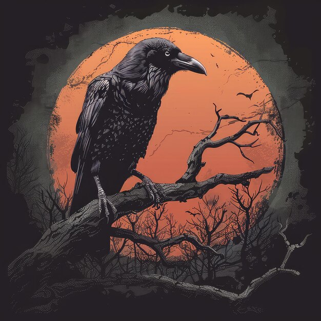 Raven Flight Mystical Vector Illustration