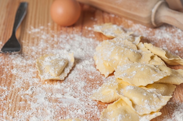 Ravioli stuffed with mushrooms